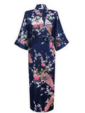 RB015 Satin Robes for Brides Wedding Robe Sleepwear Silk Pijama Casual Bathrobe Animal Rayon Long Nightgown Women Kimono XXXL