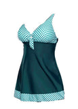 Plus Size Tankini For Women Swimwear Plaid Sexy Bikini Bathing Suit Beach Wear Swimsuit Bow Tied Deep V Bodysuit