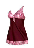 Plus Size Tankini For Women Swimwear Plaid Sexy Bikini Bathing Suit Beach Wear Swimsuit Bow Tied Deep V Bodysuit
