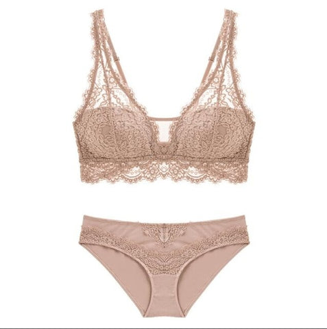 CINOON Fashion Sexy Bra set Women's push up Lace Underwear Panties Thin breathable bra set Jacquard Sexy Underwear Free Shipping