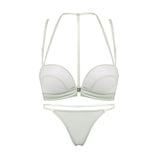 New Sexy Push Up Front Closure Lingerie Set Gathering Seamless Underwear 3/4 Cup Brassiere Women Bralette Bra And Panties Set