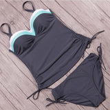 Raintropical 2019 New Patchwork Women Swimwear Sexy Female Push Up Swimsuit Tankini Set Retro Summer Beach Wear Bathing Suits