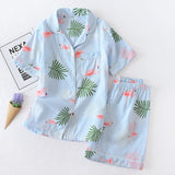 Japanese simple short pyjamas women 100% cotton short sleeves ladies pajama sets shorts Cute cartoon sleepwear women homewear