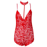 Sexy Womens Lingerie Nightwear Bodysuits Underwear Lace Cross Bandage Babydoll Bodysuit Plus Size