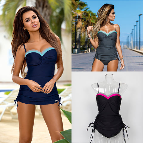 Women Two Piece Swimwear Tankini Sexy Bandeau Push Up Bikinis Summer Vacation Bathing Suit Beachwear Mailot De Bain Swim Wear