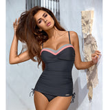 Women Two Piece Swimwear Tankini Sexy Bandeau Push Up Bikinis Summer Vacation Bathing Suit Beachwear Mailot De Bain Swim Wear