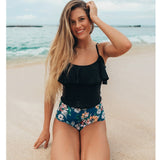 2019 Sexy Bikini Swimwear Women Push Up Swimsuit High Waisted Bathing Suit Floral Biquini Two Piece Bikinis Tankini Beachwear