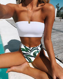 High Leg Bandeau bikini set Swimwear female two pieces swimsuit High Waist Bikini Women Bathing Suit biquini