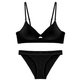 CINOON High Quality Cotton Underwear Set Fashion Striped Bra Set Noble Girl Lingerie Set Push Up Bra Sexy Bra And Panty Sets