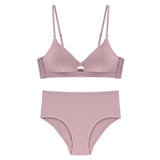 CINOON High Quality Cotton Underwear Set Fashion Striped Bra Set Noble Girl Lingerie Set Push Up Bra Sexy Bra And Panty Sets