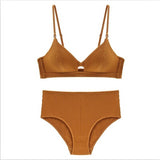 CINOON High Quality Cotton Underwear Set Fashion Striped Bra Set Noble Girl Lingerie Set Push Up Bra Sexy Bra And Panty Sets